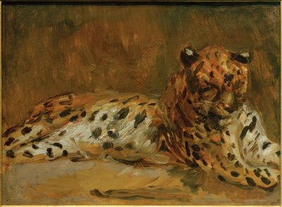 Reclining African Leopard by Max Slevogt